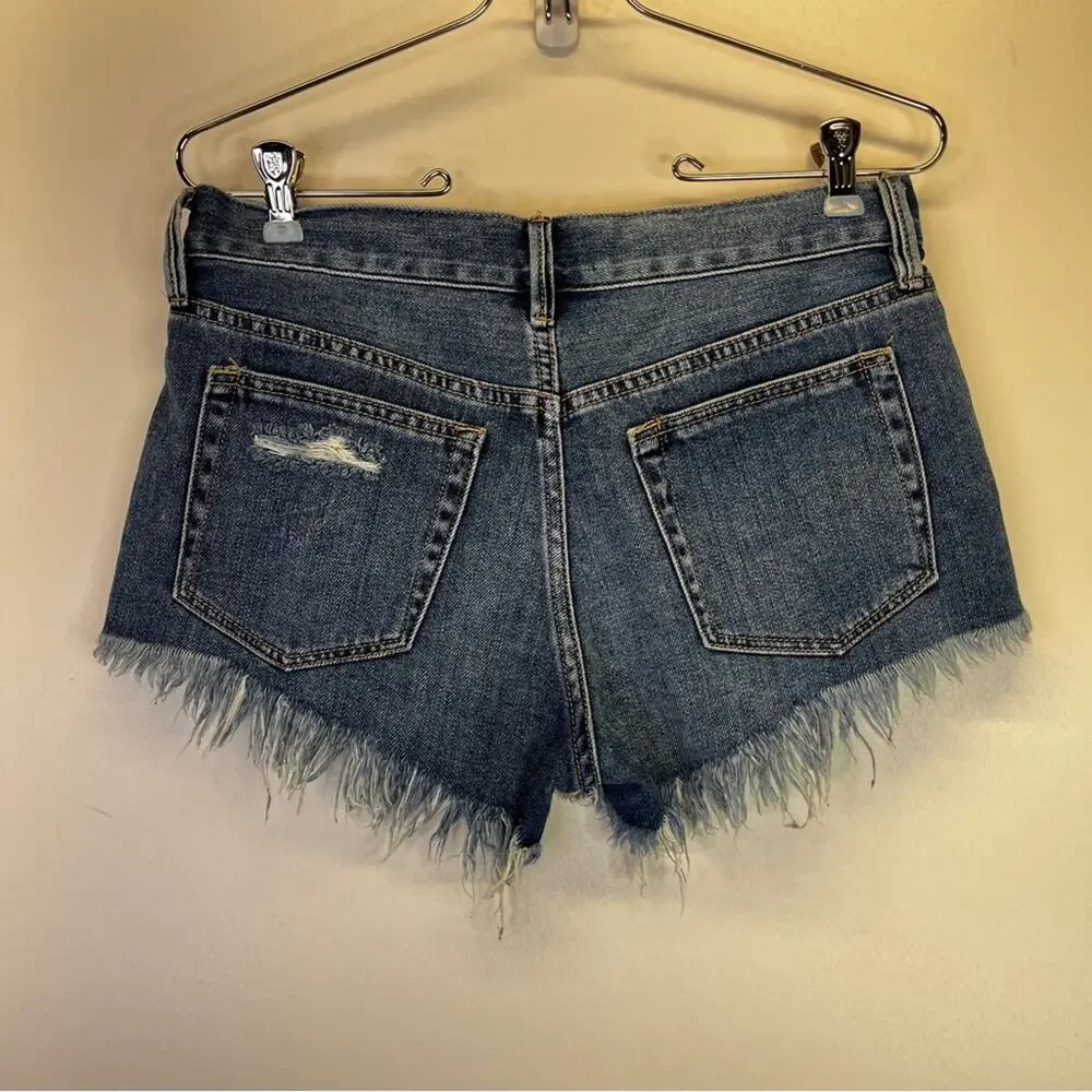 We The Free Loving Good Vibrations cut off jean shorts mid indigo - 25